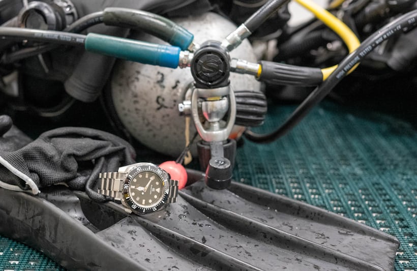 dive equipment and watch