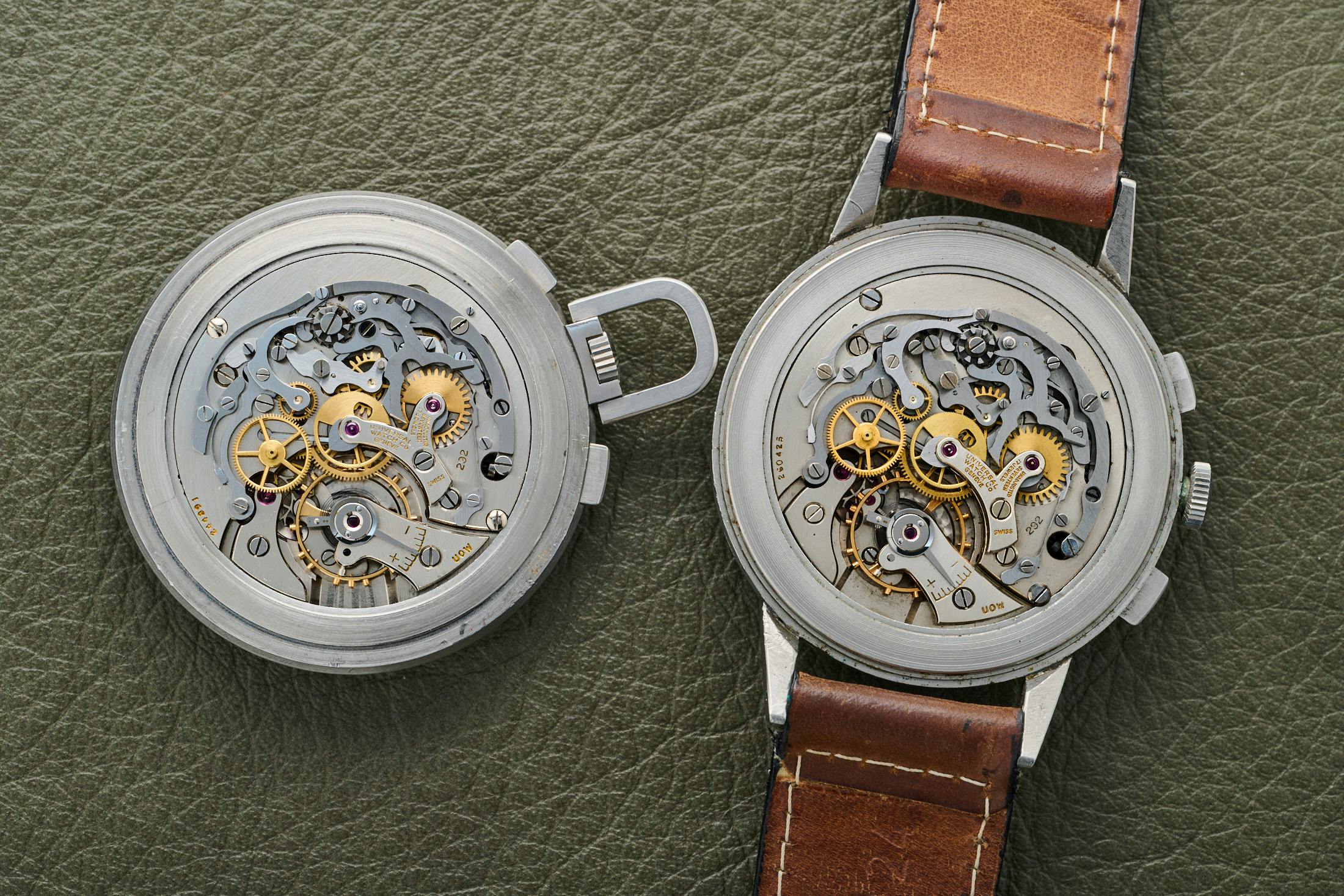 Universal 22549 and 22430 watches with caliber 292 movements