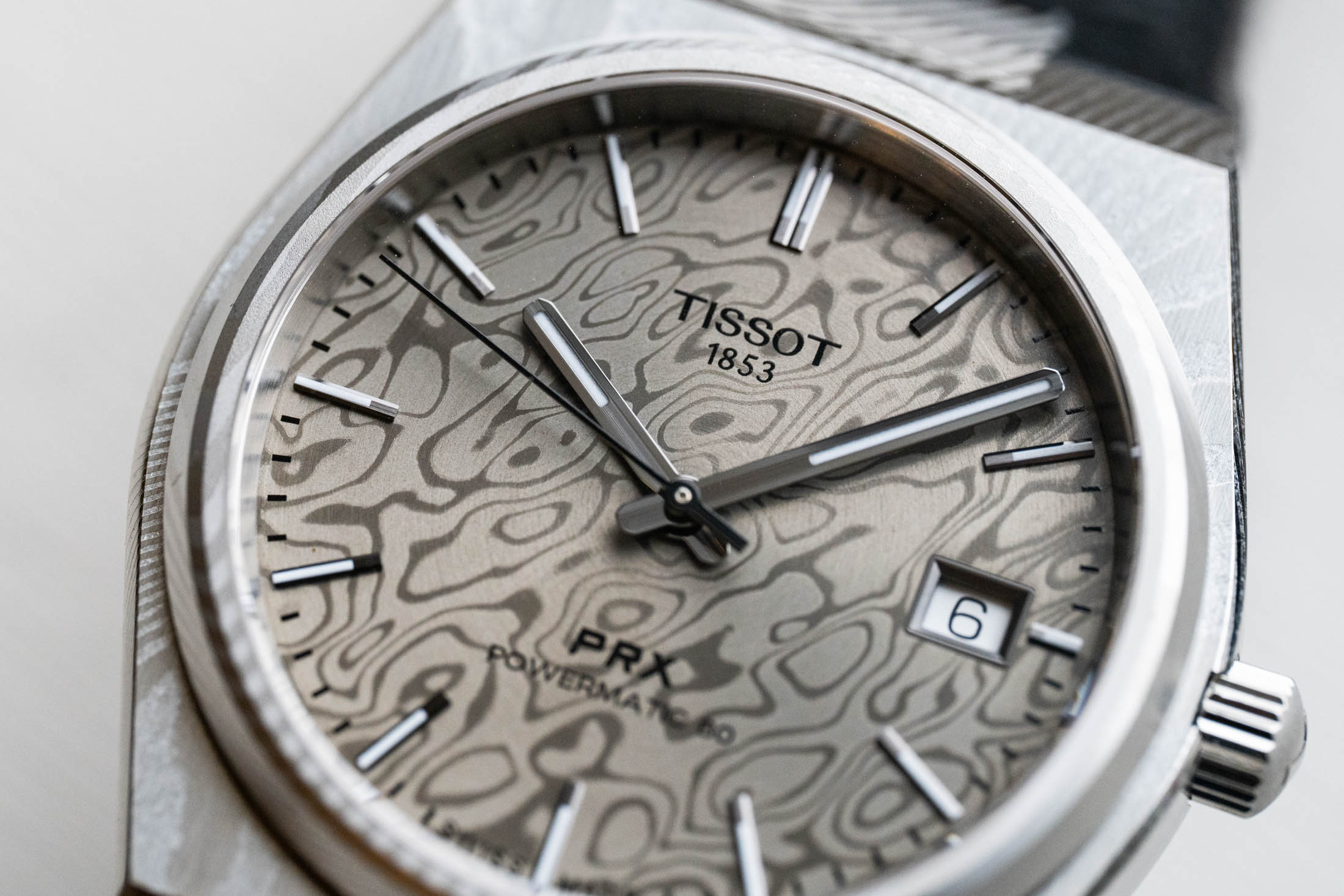 Tissot PRX Damascus Dial Macro