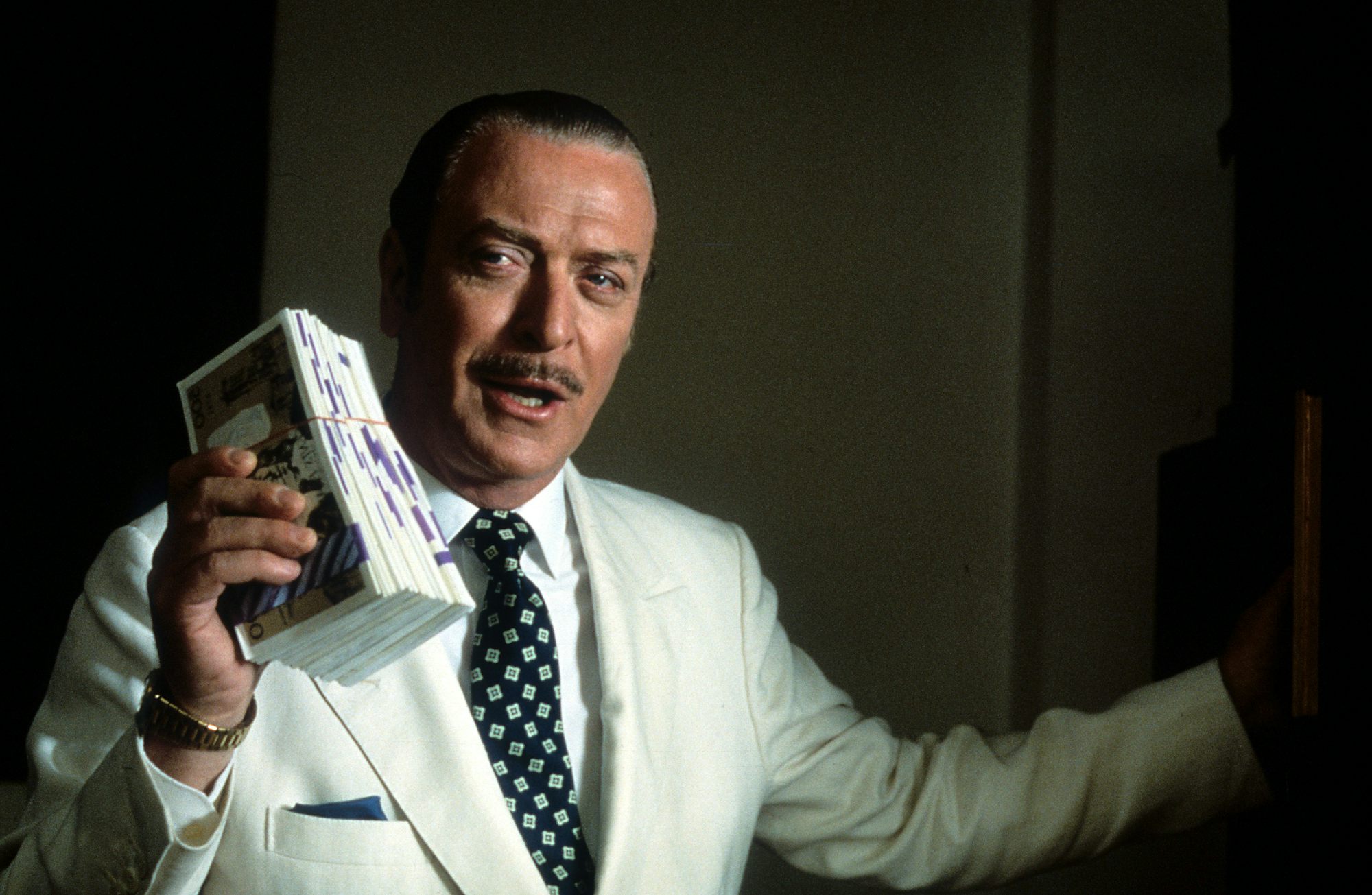A scene of Michael Caine in "Dirty Rotten Scoundrels."
