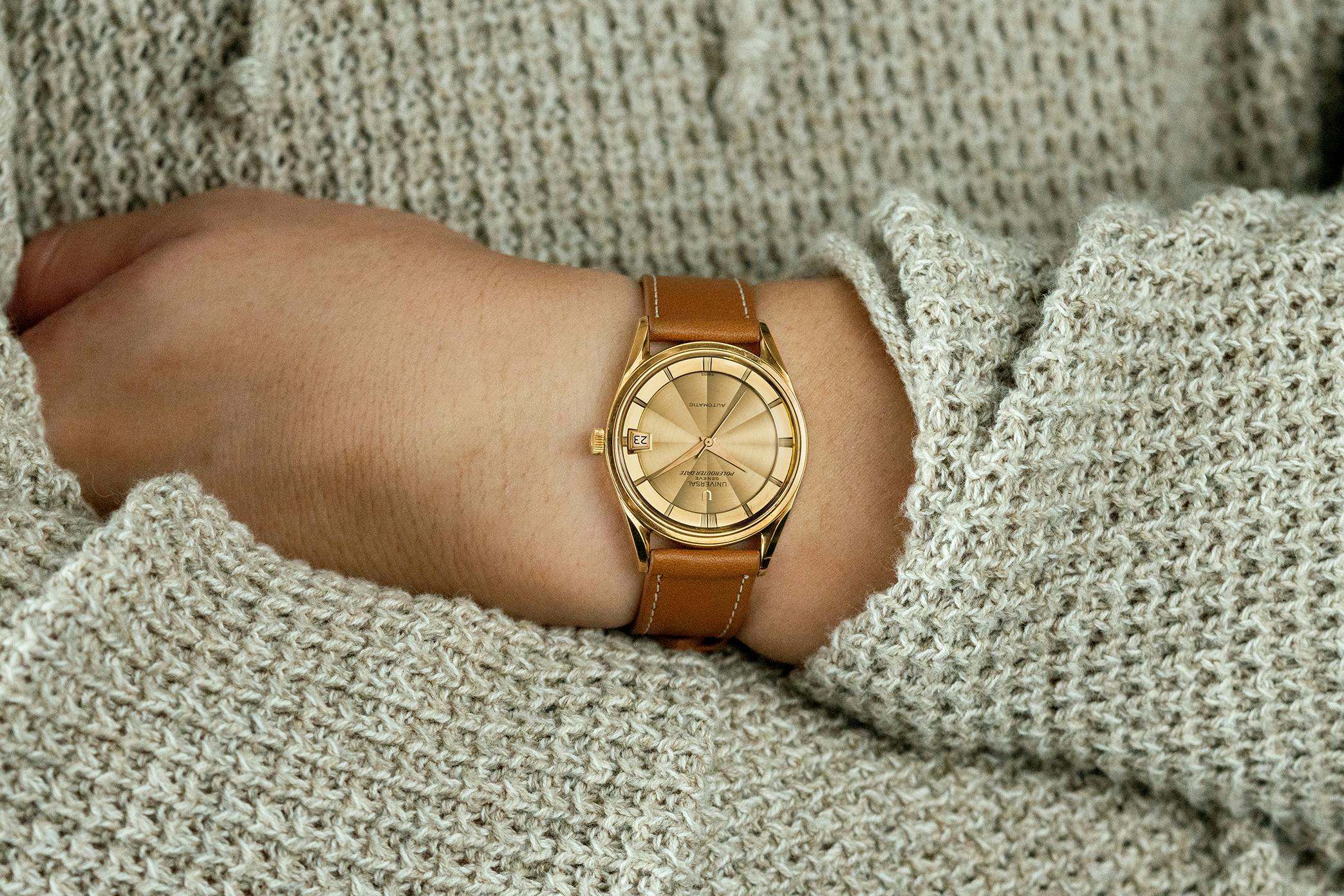 <p><a href="https://shop.hodinkee.com/products/polerouter-gold?utm_source=hodinkee&amp;utm_medium=article&amp;utm_campaign=article-links-vintage" target="_blank">1960s Universal Genève Polerouter Date Ref. 169101/07 In 18k Yellow Gold</a></p>