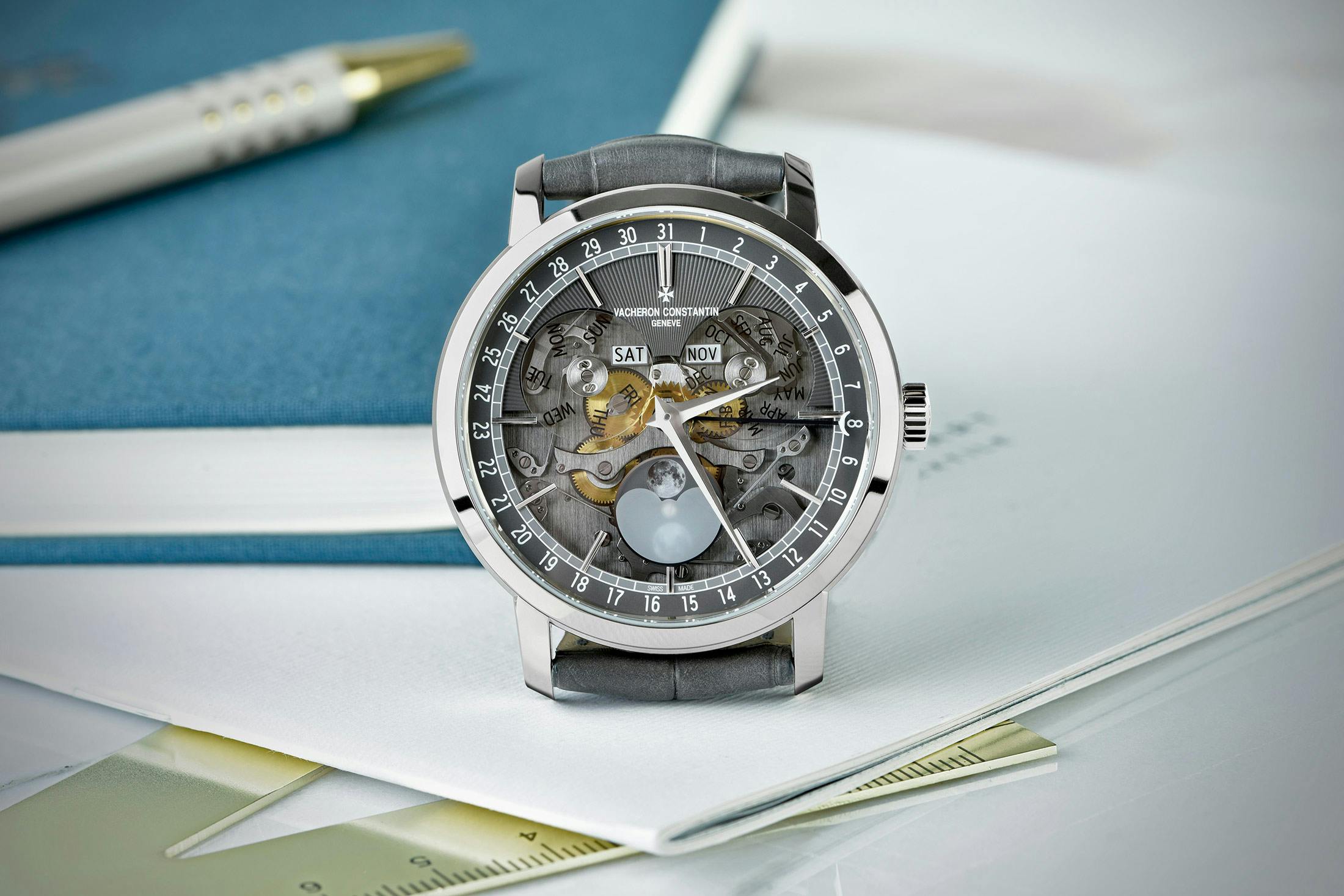Vacheron Constantin Traditionnelle Complete Calendar Open Face dial side