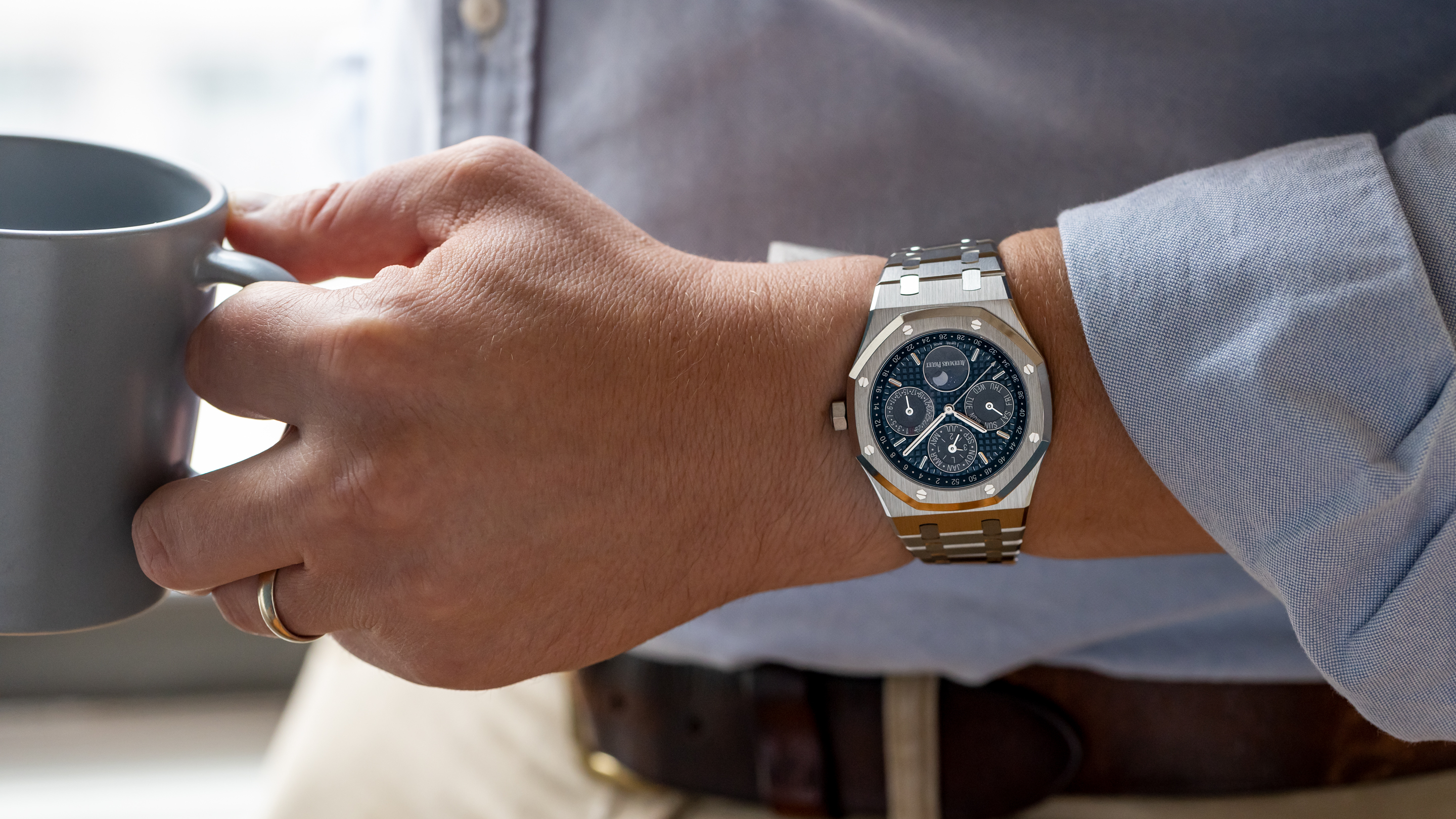 Audemars piguet royal oak wrist shot best sale