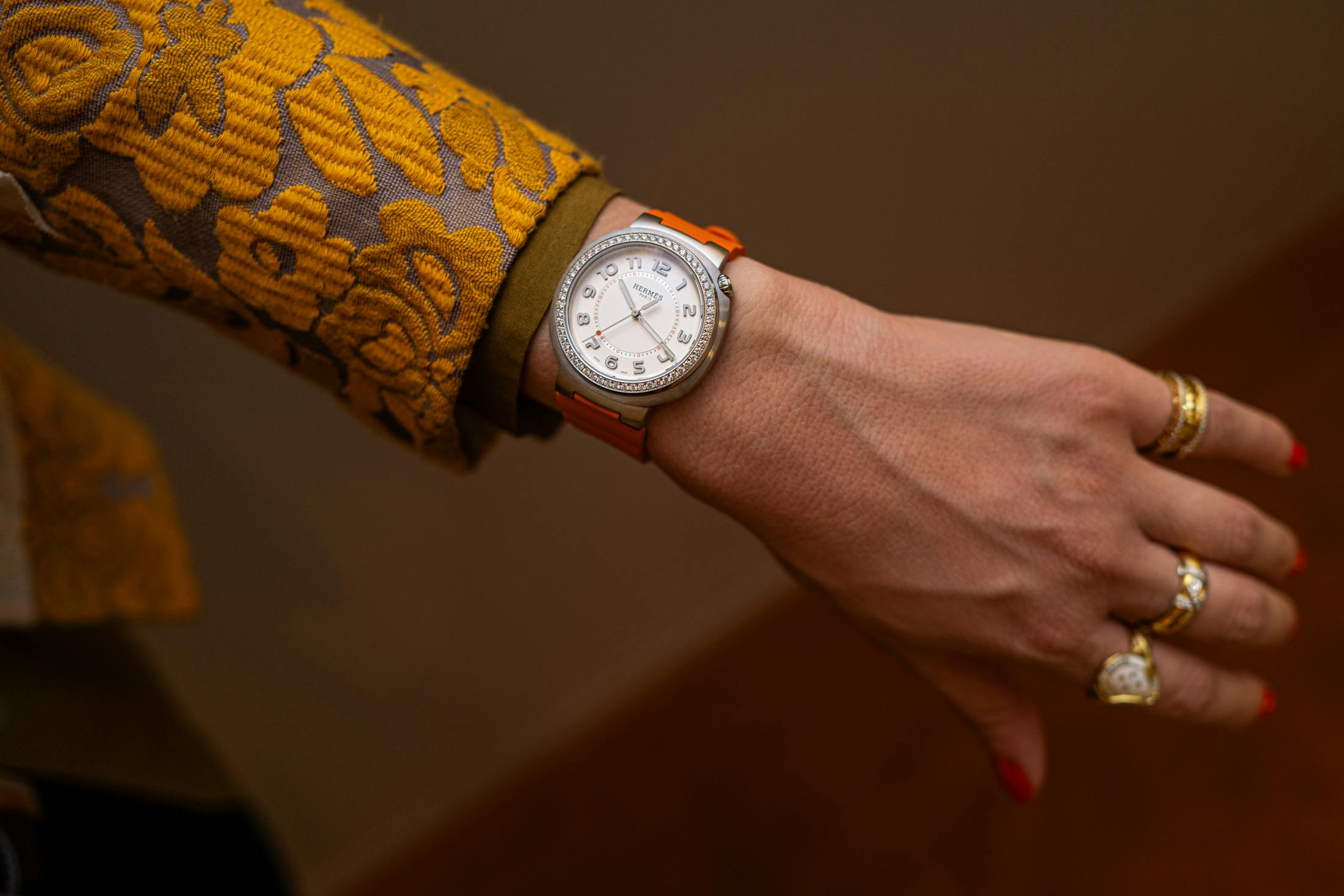 Hermes The Cut watch on wrist