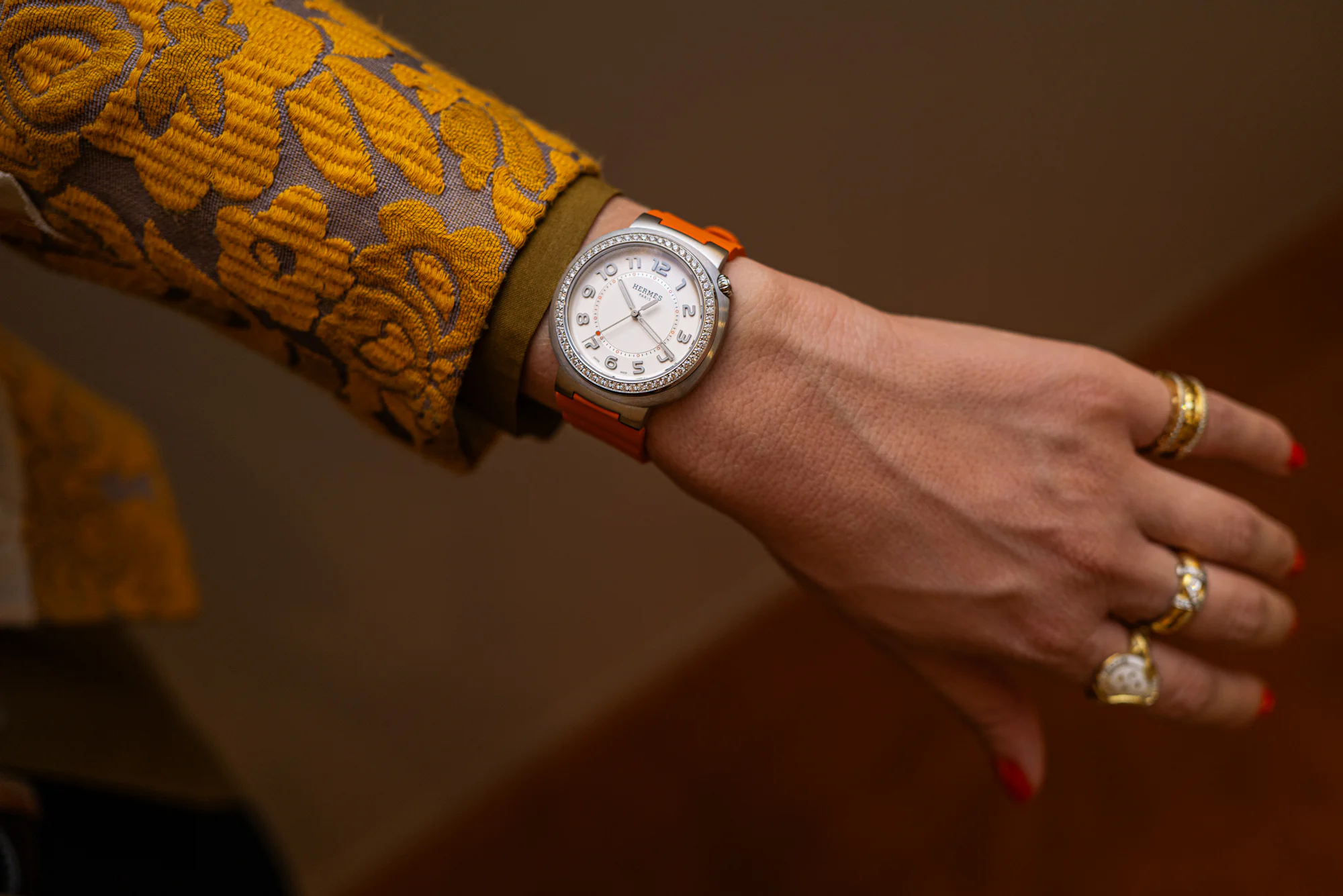 Hermes The Cut watch on wrist