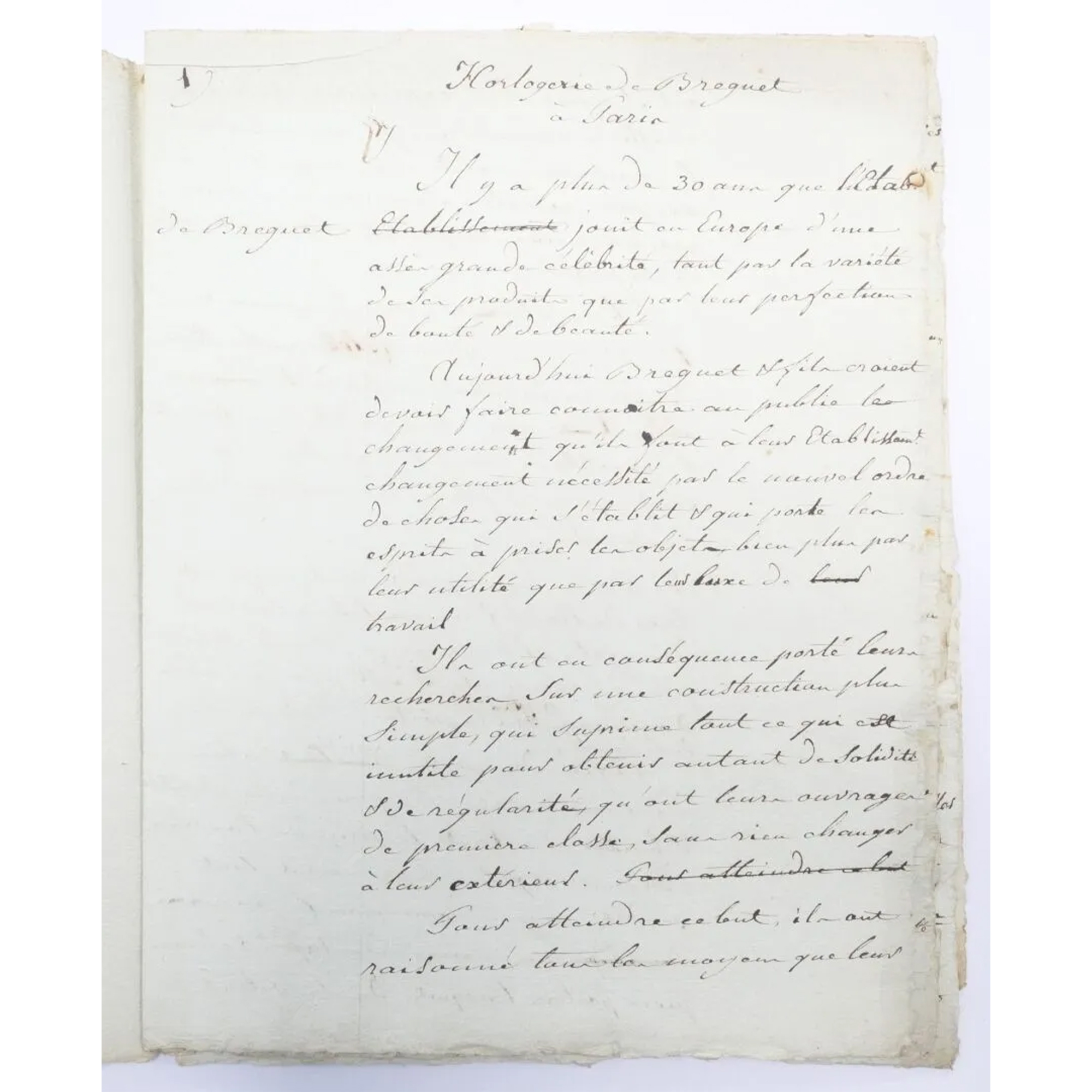 A Breguet manuscript