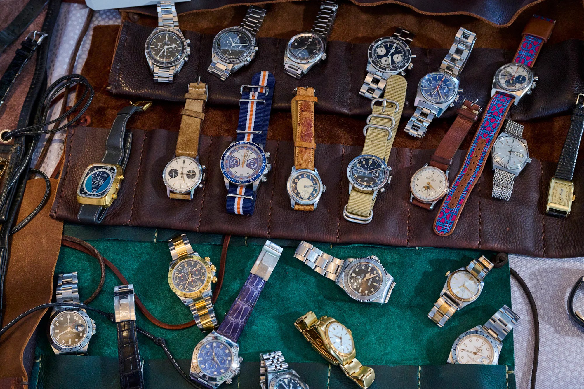 Watches on a table at RollieFest