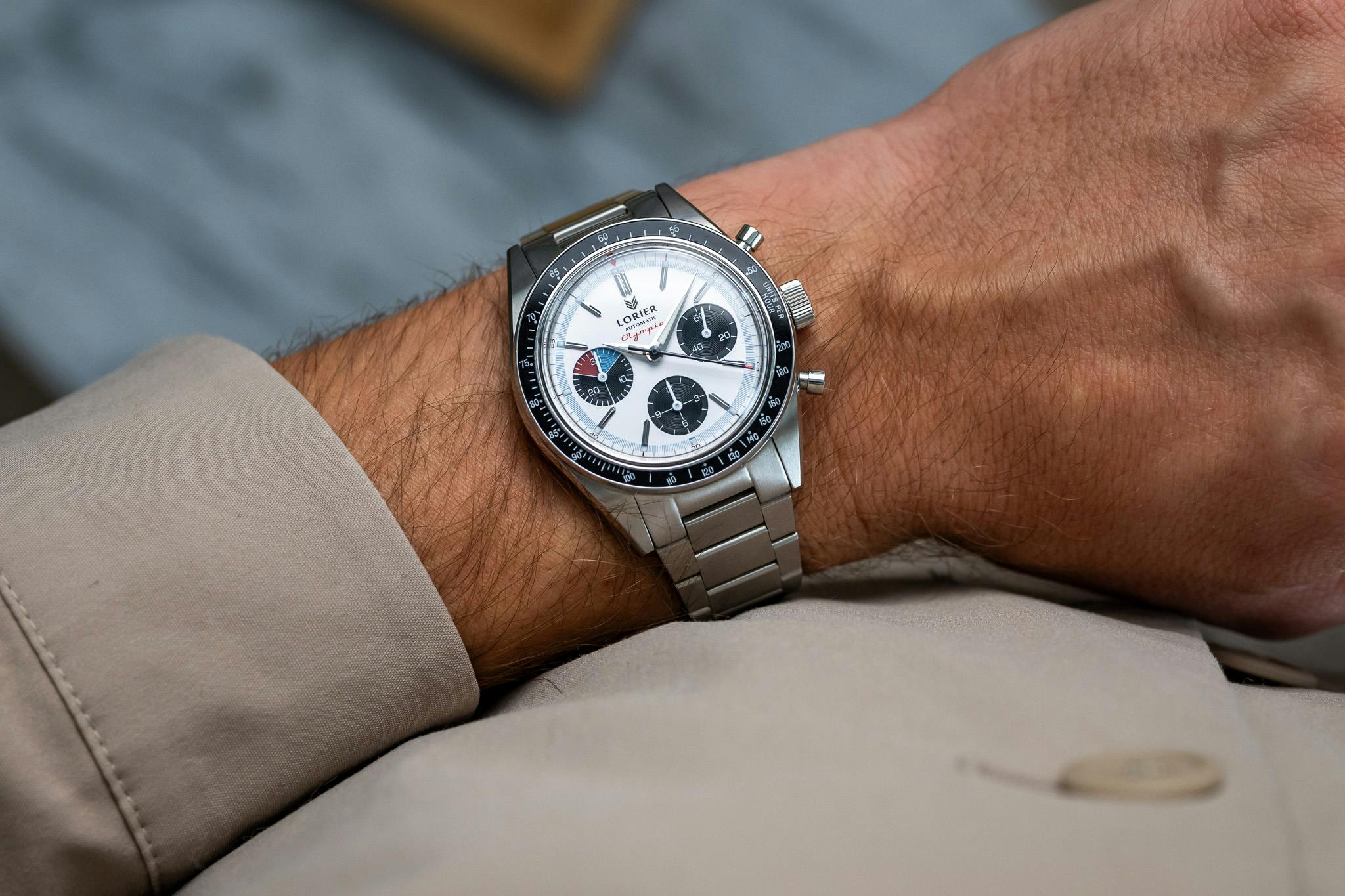 lorier olympia chronograph wrist shot