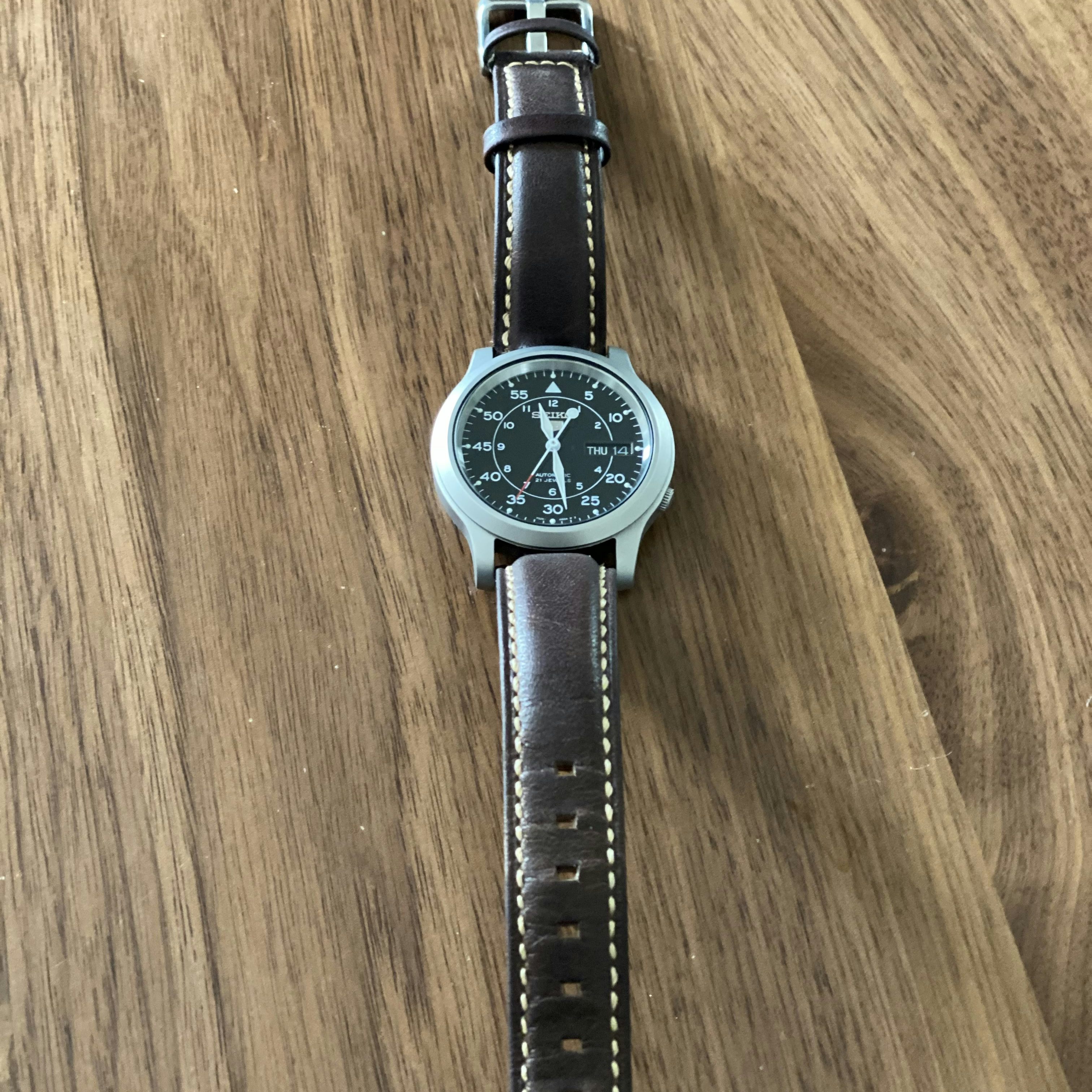 Seiko snk809 sales leather strap