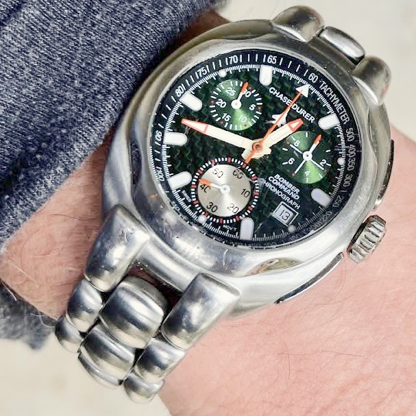 Men's Lancaster Bomber Chronograph Leather Green Dial | World of Watches